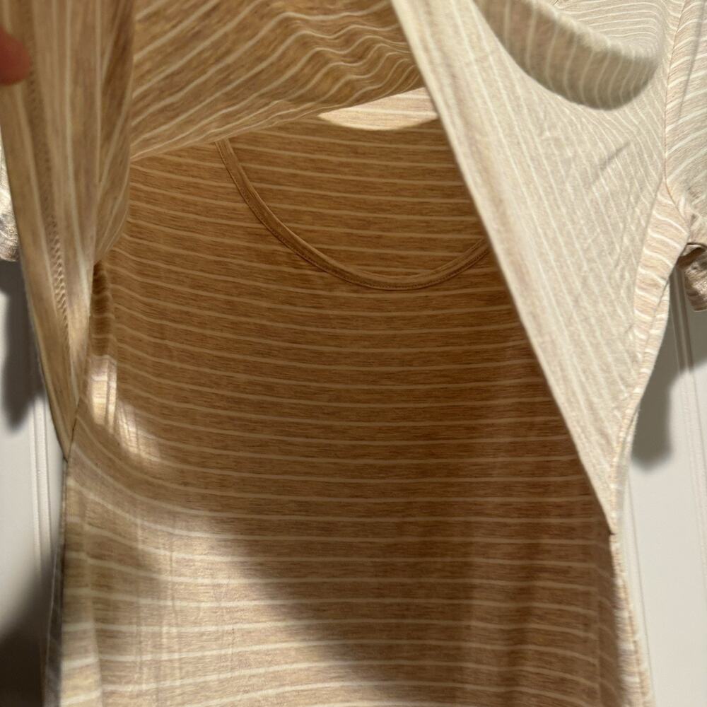 Kindred Bravely Eleanora Bamboo Maternity Nursing Dress Neutral Striped Size S - Picture 4 of 7